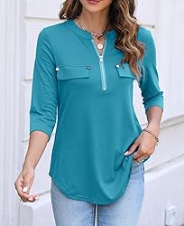 Halife Womens Tops Casual 3/4 Sleeve Summer Tunic