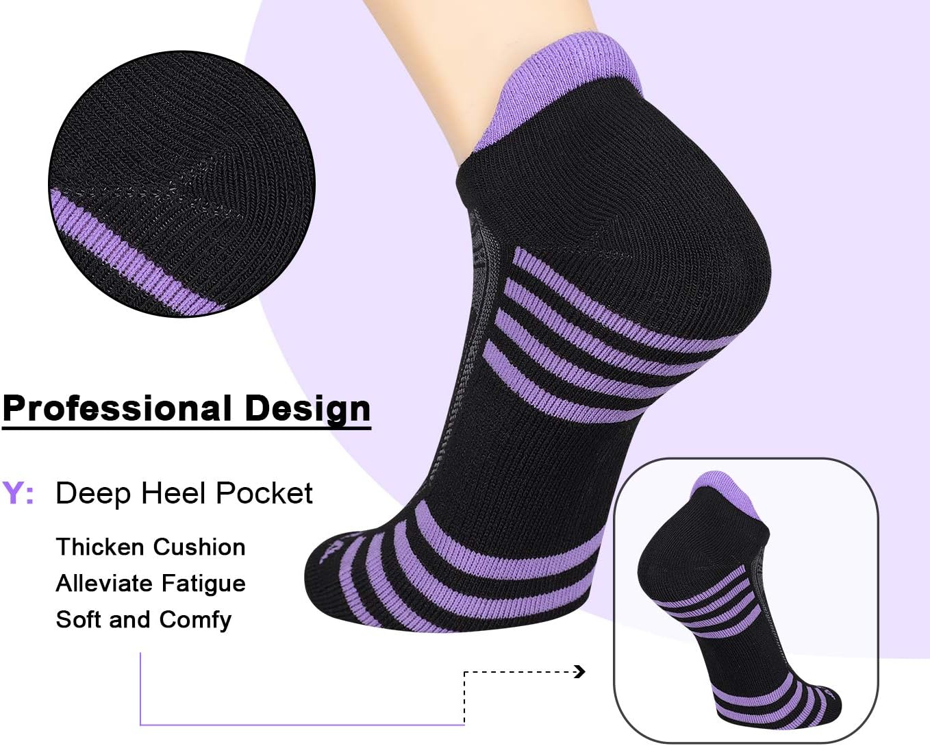 LITERRA Womens Ankle Socks 6-Pairs Athletic Running Low Cut Socks Cushioned : Sports & Outdoors
