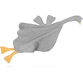 Security Blanket Loveys for Babies Boy Girl, Muslin Baby Lovey Security Blanket,Soft Breathable Organic Cotton Lovies,Unisex Newborn Toddler Goose Lovey Gifts(Flying Goose-Grey)