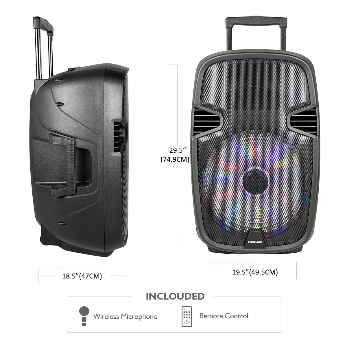 big portable speaker on wheels