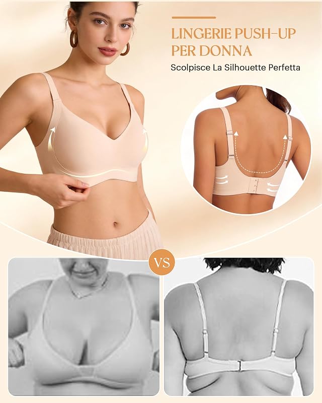 Reggiseno Senza Ferretto Comfort Reggiseno Soft Reggiseno Donna Quotidiano Estate Albicocca L
