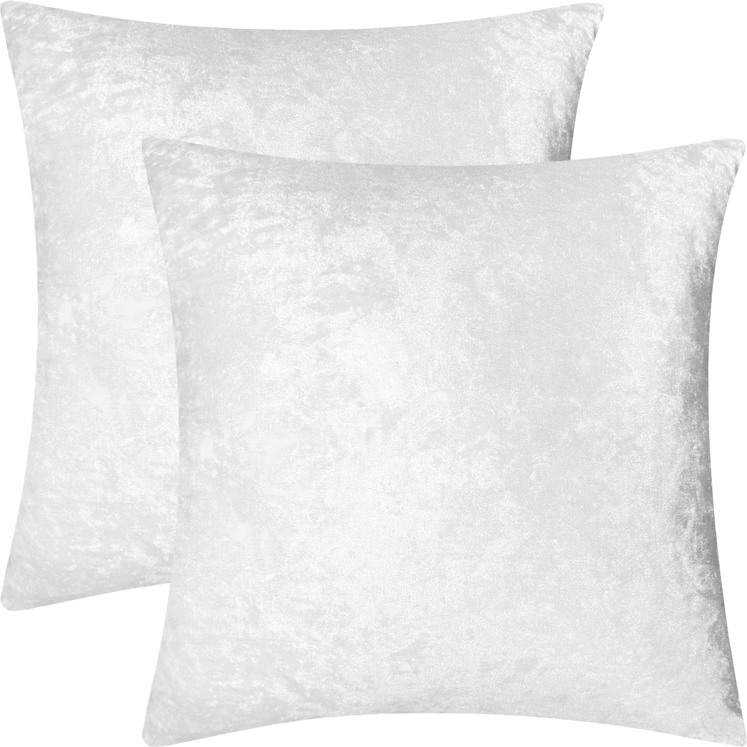 Photo 1 of 2 Pack 24x24 Pillow Cover Velvet Pillow Covers, Square Throw Pillow Covers for Living Room Decorations Throw Pillow Case, Throw Pillow Cover Cushion Cover for Home Sofa Bedroom Car, Silver White