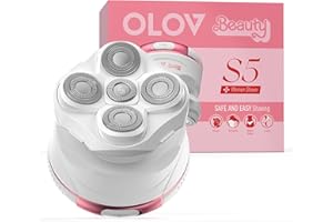 OLOV Beauty Electric Razors for Women,5-in-1 Blade Razor Rechargeable Shaver for Lady Legs,First Trimmer for Teen Girls Underarms & Body & Hair (White)