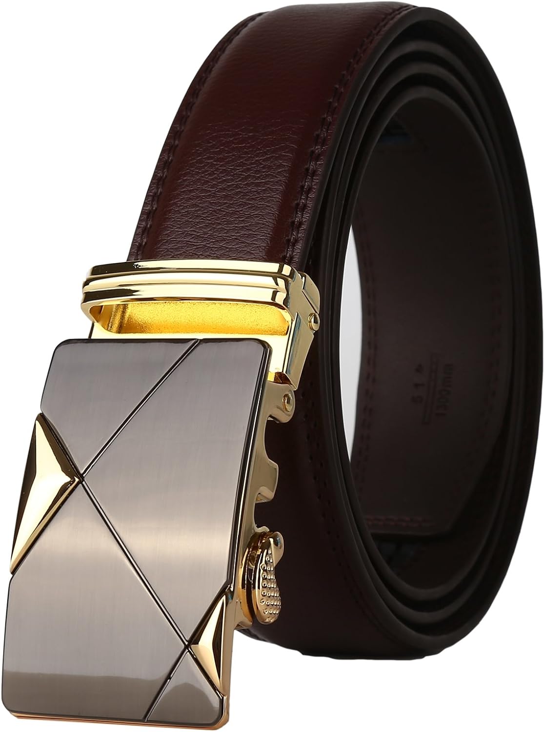 Lavemi men's real leather ratchet dress belt with automatic buckle Clearance