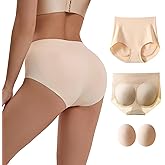 ETSMONPRO Seamless Padded Panties for Women, Removable Pads, No-Show Under Dresses, Breathable Stretch Underwear