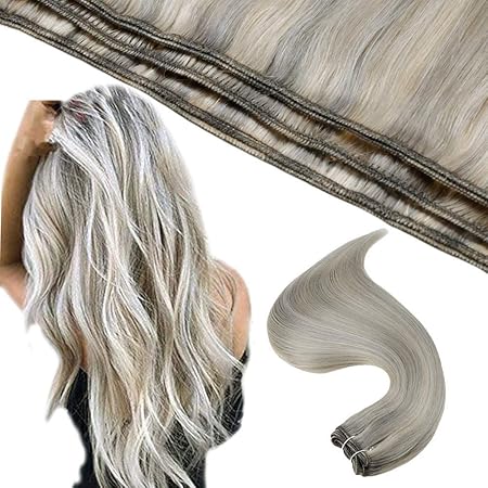 Amazon Co Jp よこ糸人間の髪の毛12インチカラー19aグレーブロンドハイライト カラー60ピアティナムブロンド 100g 1ピース ストレートヘアエクステンション ビューティー