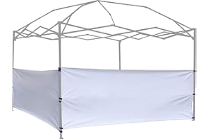 NINAT 2pcs Half Sidewalls Panel for Pop Up Canopy Gazebo Tent Shelter 10'x10', 10'x15', 10'x20' Vertical Leg,White Walls Only