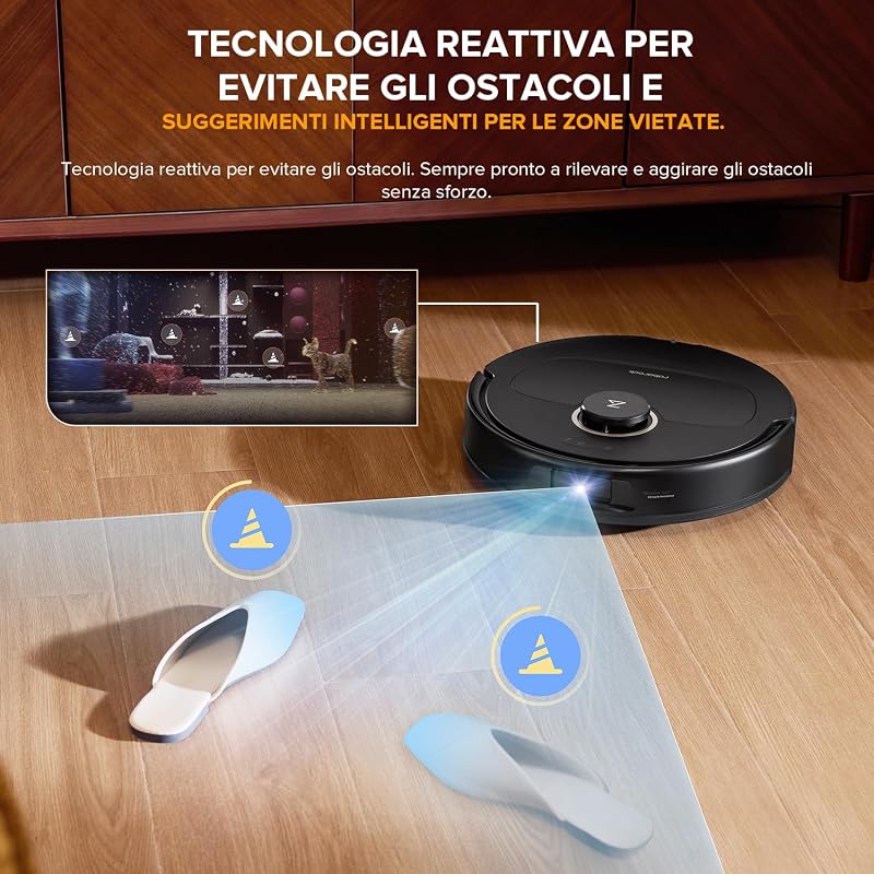 Qrevo S5V Robot Aspirapolvere Lavapavimenti, Mocio Estensibile