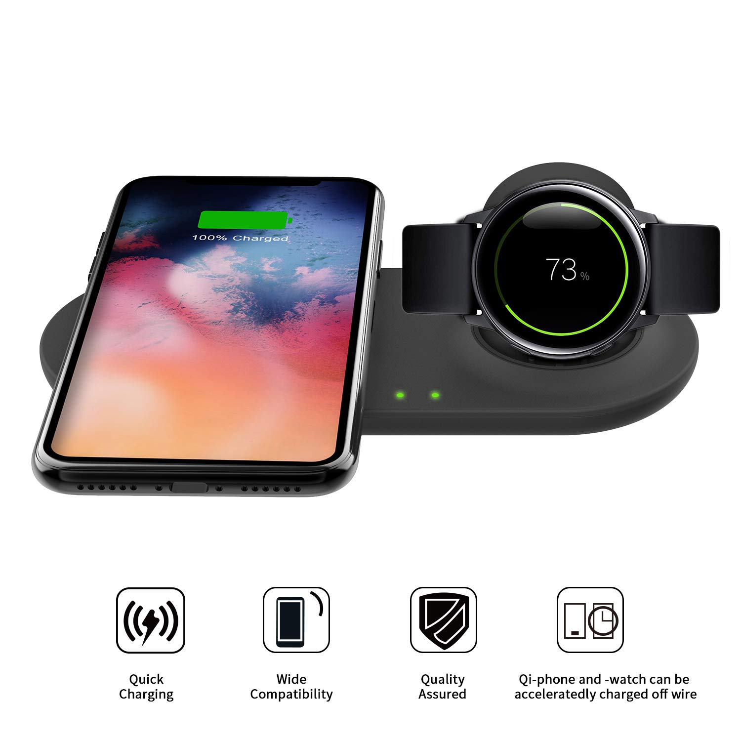 Kartice Qi Certified Wireless Charger Compatible With Galaxy Watch Active 2 40mm 44mm Wireless Charging Stand For Galaxy S20 S20 S20 Ultra Note10 Z Flip Galaxy Buds Airpods Pro No Adapter Buy Online In Bahamas Kartice Products In