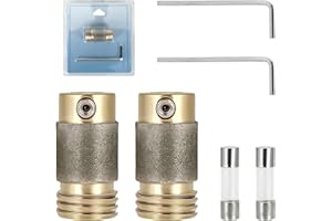 2pcs 5/8'' Diamond Grinder Bit Head Tools, Stained Glass Cutting Drill Tools and Supplies with 2 Wrenches & 2 Fuses for Stain