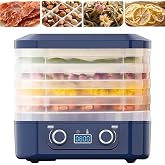 Freeze Dryers Small Home Use with 5 Trays, Freeze Dry Machine with Double Knob, Adjustable Temperature, Low Noise, for Fruits Meat Vegetables Snacks