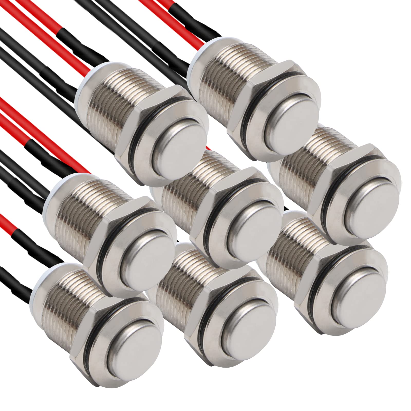 APIELE 8PCS 12mm Momentary Push Button Switch 1NO