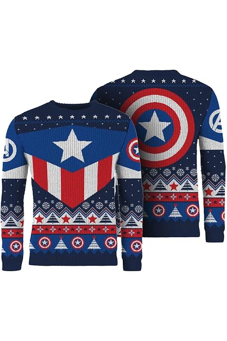Captain America Ugly Christmas Sweater 