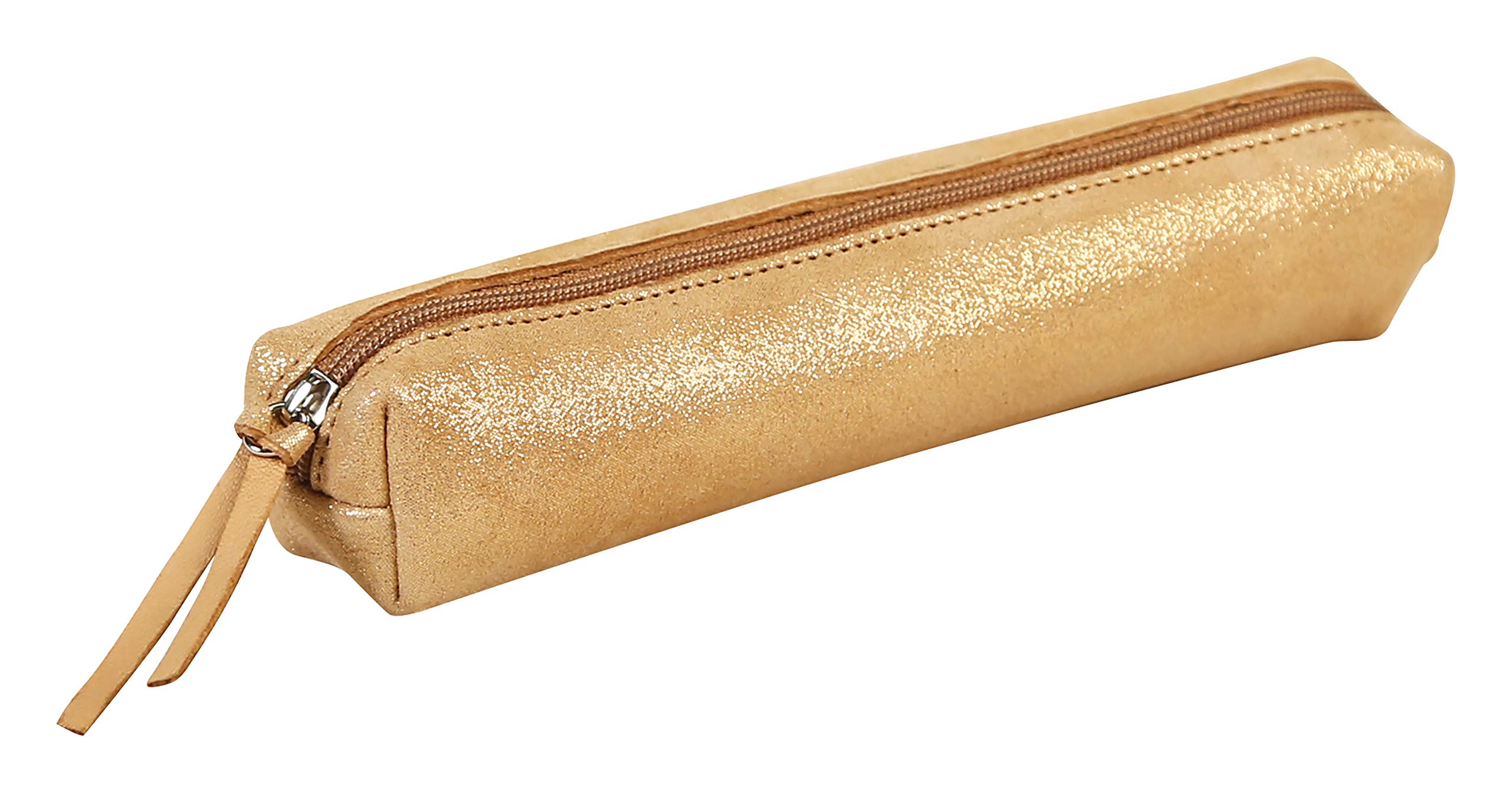 Clairefontaine 410023C - One Small Slim Case Céleste - Dimensions: 19.5x2.5x4 cm - Made of Genuine Lambskin Leather - Gold Glitter Colour Motifs - Durable