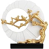 DOVDOV Gold Bird Statue Decor, Gold and White Home Decor, Bird Sculpture Home Decor for Bookshelf Office Shelf on Coffee Table TV Cabinet entryway entryway Decor.