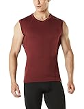 TSLA Men's Thermal V-Neck Sleeveless Workout Shirts, Athletic Running Compression Shirts, Winter Gear Tank Top
