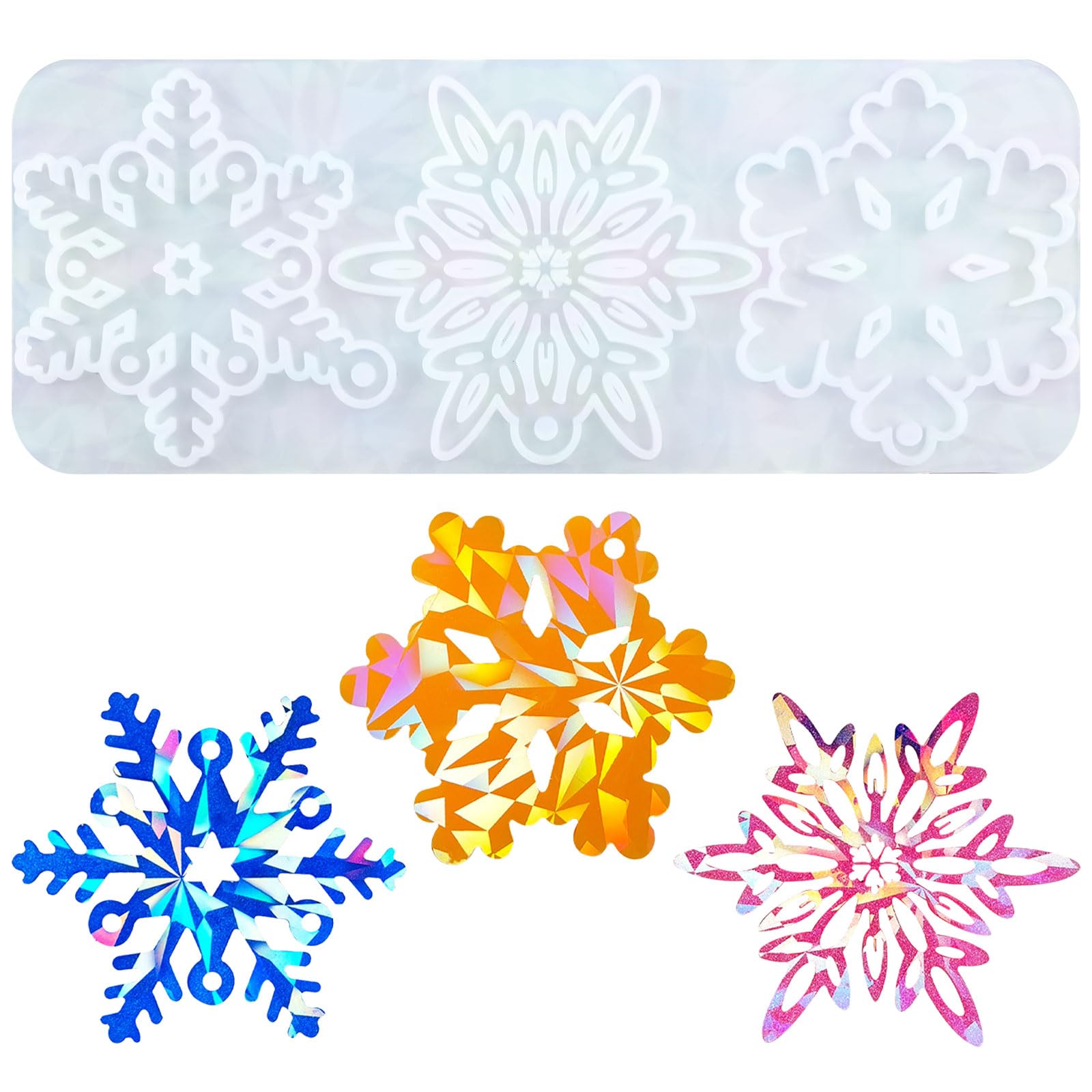 WANDIC Snowflake Molds Christmas Ornament Resin Molds for DIY Christmas Decoration and Xmas Winter Decoration