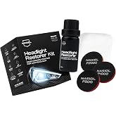 Nasiol Headlight Restorer, Nano Ceramic Restoration and Protection Kit, No Power Tools Required, Brings Headlights Back to Like New Condition, Ultimate UV Protection, 3+ Years Durability