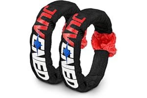 JUVENED 1/2'' Soft Shackle 41,887lbs (Set of 2) Synthetic Rope Winch Towing Recovery Shackles for SUV Truck ATV UTV Boat with Storage Bag