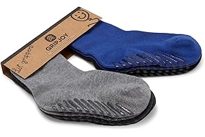 Gripjoy Toddler Socks with Grippers - Non Slip Socks for Kids - Toddler Grip Socks - 4 Pairs