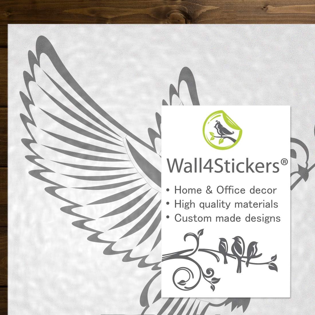 Dove of Peace with Olive Branch Sticker Vector Image Birds Peace Vinyl Wall Art Home Decoration Mural, Black - Image 3