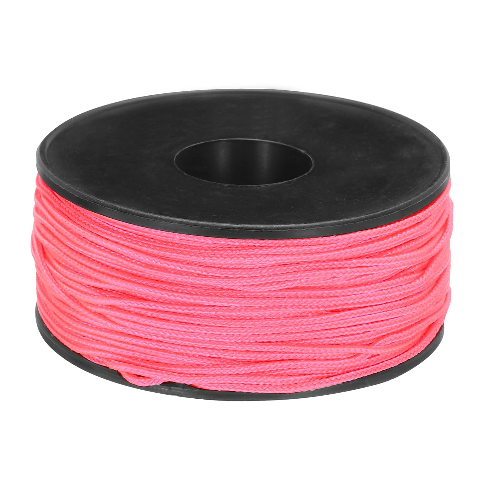 Rebower Micro Paracord 1.18mm x 164 Feet Rope 100 LB Polyester Braided Strong String Spool [for Hiking, Exercise, Tent, DIY Project] - Rose Red