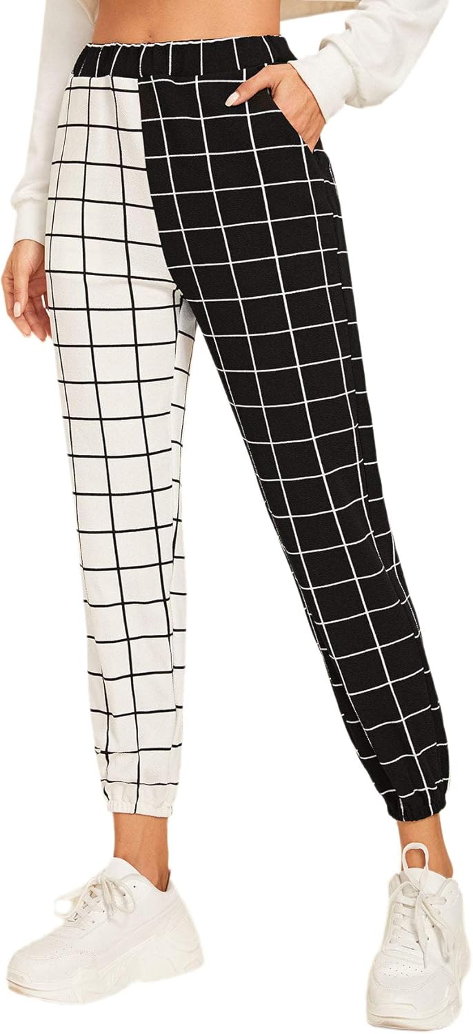 two tone plaid pants