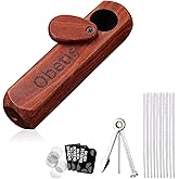 Obetis Rosewood Tobacco Pipe Gift Set - Handcrafted Wooden Pipe with Lid, Compact &amp; Portable for Travel Use - Wood Pipe with Accessories for Men, Beginners &amp; Outdoor Use