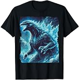 Japanese Blue Kaiju Monster Art Men Boys Kids Youth Teens T-Shirt