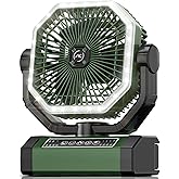 Allsion Portable Fan 24000mAh Battery Powered with Remote & LED, 4 Speed Strong Airflow, Desk/Camping/Outdoor/Gym Fan for Office Travel Treadmill Camping Gear