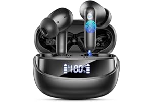 NERUNSA Wireless Earbuds, Bluetooth 5.4 Headphones with 4 ENC Noise Cancelling Mic, 45Hrs Playtime Wireless Headphones HiFi Stereo Deep Bass, in Ear Earbuds IP7 Waterproof, Bluetooth Earphones for Android iOS