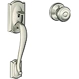 Camelot Front Entry Handle Georgian Interior Knob (Satin Nickel) FE285 CAM 619 GEO