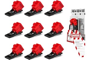 BOZZYS Clip-On Circuit Breaker Lockout Device,9 Pack Loto Lockout Tagout Lock for Molded Case Circuit Breakers with Switch Handle Width Within 0.65 Inch (BD-D11X-9PCS)