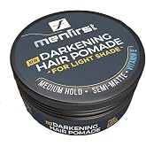 MENFIRST Darkening Hair Pomade for Men - Light Shades | Temporary Gray Coverage Styling Wax for Hair and Beard, Water-Based, Medium Hold, Non-Greasy, Low Transfer, No Flakes