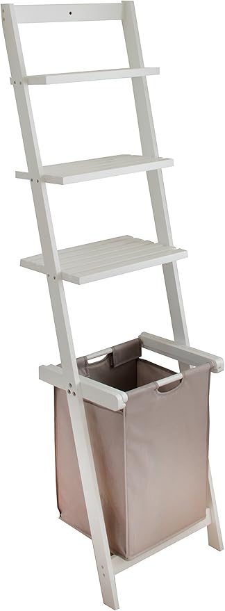 Bonvivo Leiterregal Vivienne Vielseitiges Badezimmer Regal Mit Abnehmbaren Waschekorb Und 3 Fachern Zur Ablage In Weiss Amazon De Kuche Haushalt