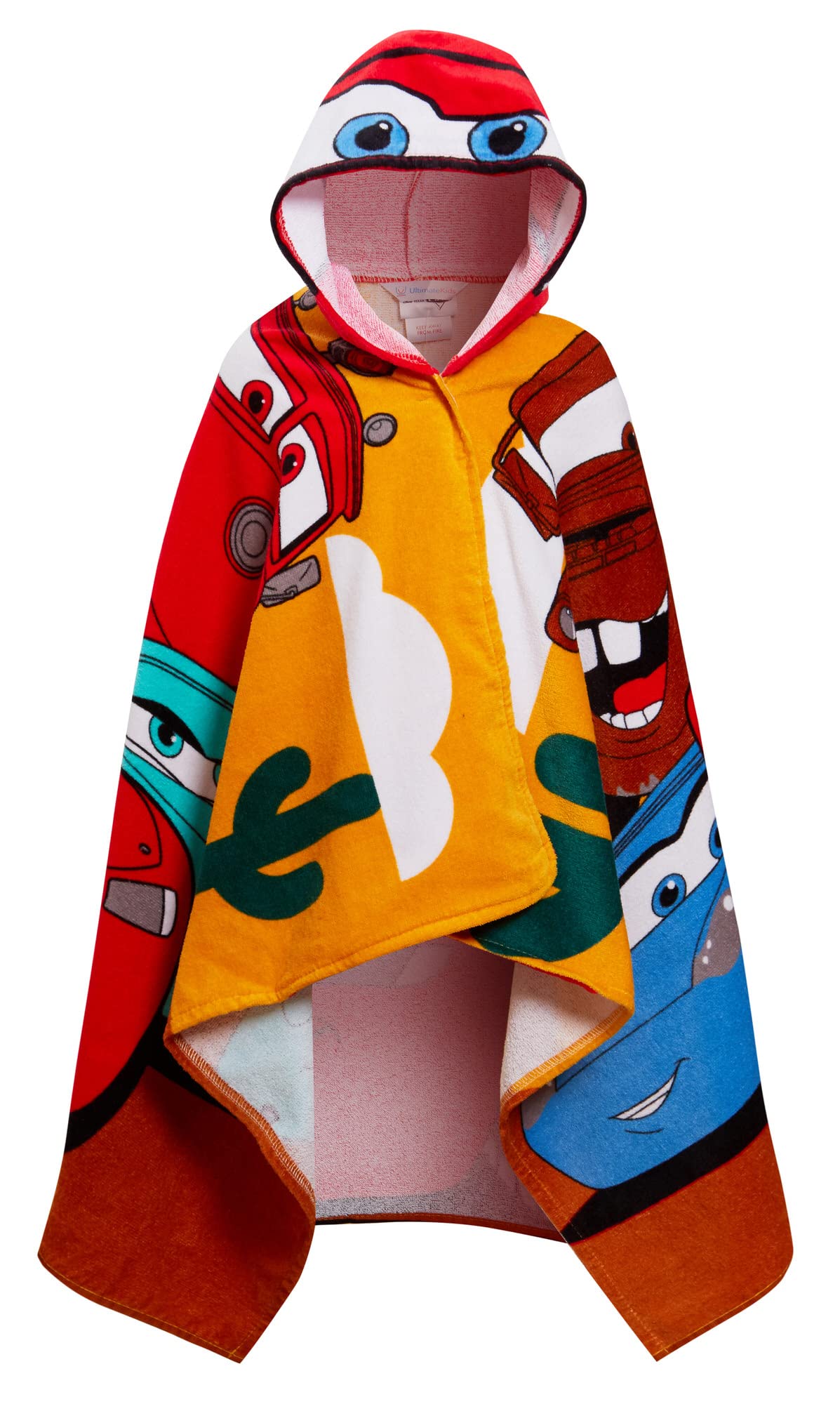 Disney Cars Kids Hooded Towel 100% Cotton Boys Bath Towel Childrens Dress Up Lightning McQueen Poncho Beach Towel Swimming Wrap Changing Robe