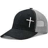 Chilltreads Christian Hats for Men Women, Embroidered Jesus Cross Trucker Hat