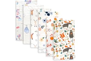 Maliton Muslin Burp Cloths for Baby Girl 6 Pack Large 20''x10'' 100% Cotton Burp Rags Absorbent and Soft 6 Layers Muslin Cloth Baby Boy Newborn Essentials Must Haves(Fairy Tale, Pack of 6)