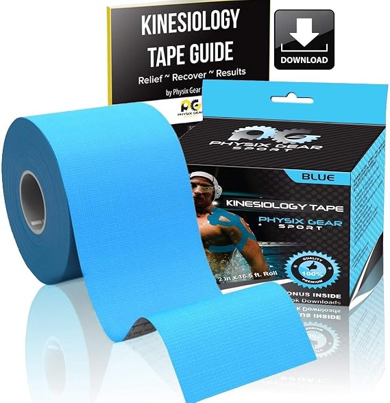 Physix Gear Tape kinesiologico Nastro K Tape Sportivo 5m x 5cm Non Tagliato Nastro Adesivo