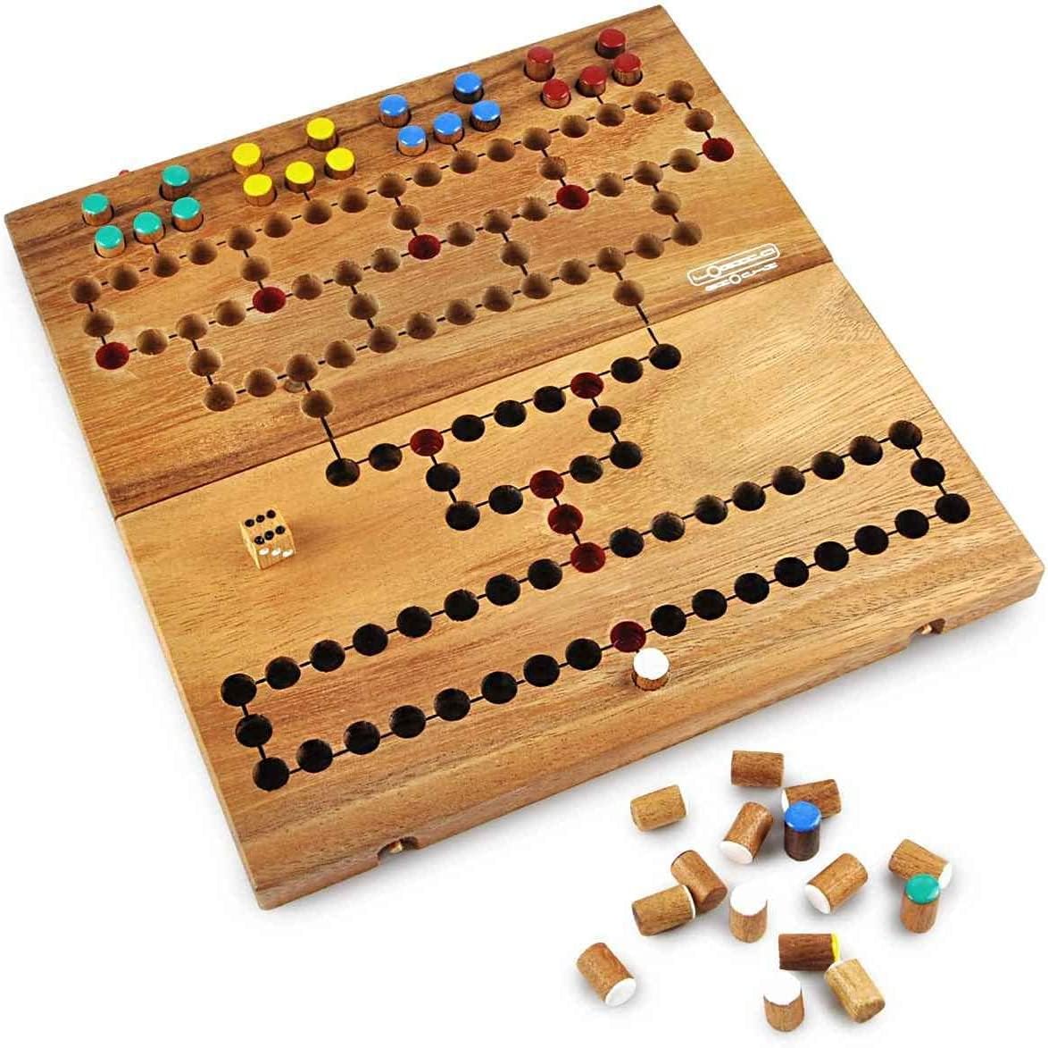 Logica Puzzles Art. Malefiz - Barricade - Wooden Board Games - Strategy Game for 2/4 Players - Family Game