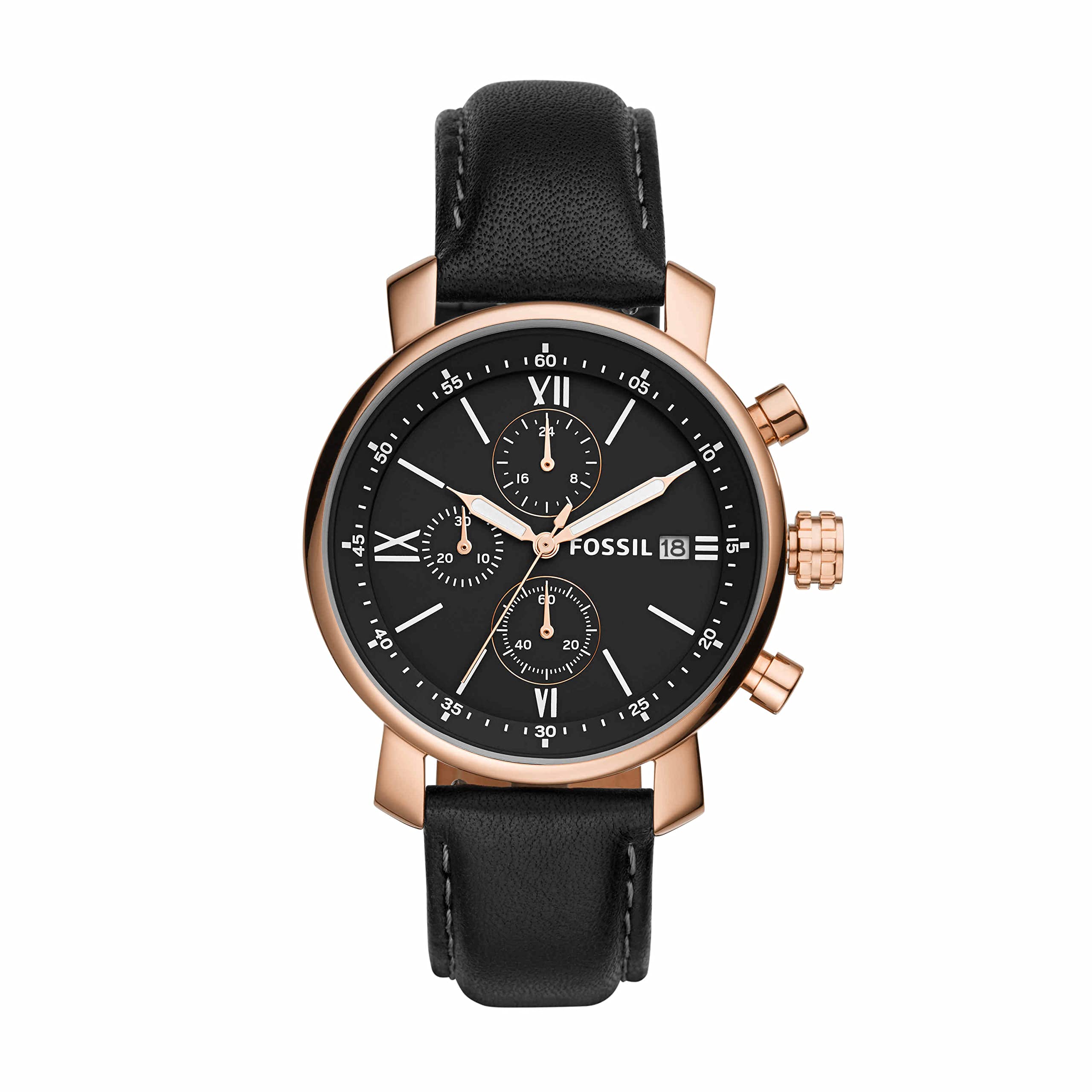 Mua FOSSIL(フォッシル) Rhett クロノグラフ ブラックレザーウォッチ 