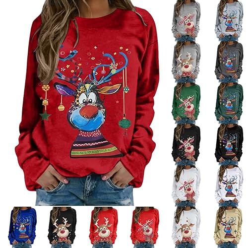 Bauenieroy christmas jumpers for women, Christmas Jumpers for Women Fall Long Sleeve Shirts Ladies 2025 Crew Neck Fashion Hoodies Casual Long Sweatshirt Tops Sweaters Winter Outwear Pullover Outfits