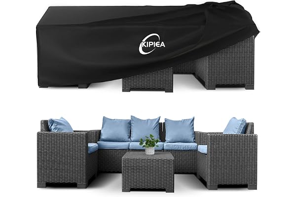 Kipiea 600D Patio Furniture Covers Waterproof Winter, Outdoor Furniture Set Covers for Table Chairs, Heavy-Duty Outdoor Sofa