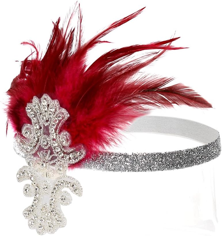Gatsby Feather Headpiece Flapper 1920s Vintage Headband Fascinator Wedding Headpiece