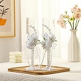 TRUE LOVE GIFT Wedding Champagne Glasses for Bride and Groom Wedding Toasting Flutes