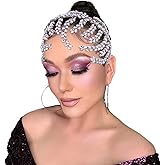 Silver Rhinestone Wedding Tiara，Headpiece Forehead Tiara Jewelry Head Chain, Crystal Headpiece Bridal Hair Accessories for Bride Women HP373
