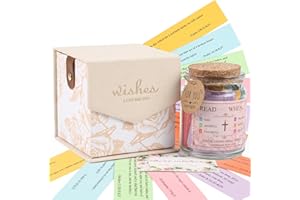 XUPINGJITI Handmade Jars Bible Verses in a Jar Hope Prayer Scripture Jar Church Biblical Christian Gifts for Dad Mom Teacher Women Men Decorative Glass Jars in Gift Box with 96 KJV Bible verses