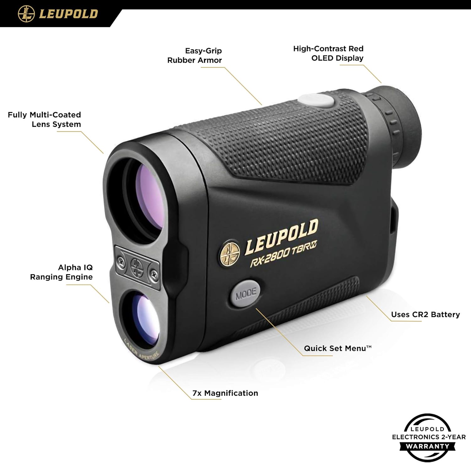 Leupold RX-2800 TBR Laser Rangefinder Black, 7x : Sports & Outdoors