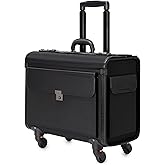 Alpine Swiss Wheeled Briefcase | Rolling Briefcase Locking Telescopic Handle 4 Replaceable Wheels | Pilot Lawyer Litigator Attache Case | 17” Laptop Compartment | Dual Combo Locks | Organizer Pockets