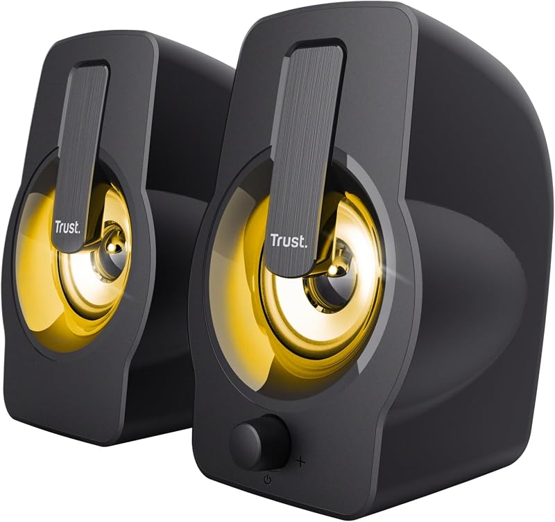 Gemi RGB Enceinte PC 2.0,Haut Parleur 12 W (6 W RMS), Noir